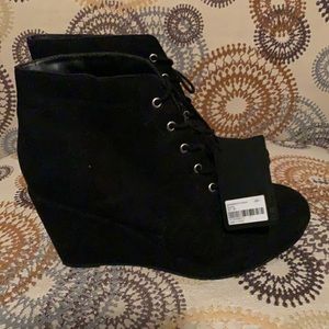 NWT black suede booties